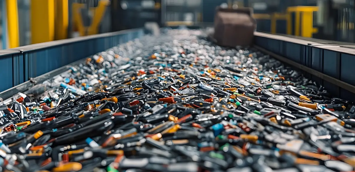 Batteries in a sorting facility
